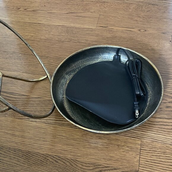 Deck mount heated bird bath, gold - Picture 2 of 6